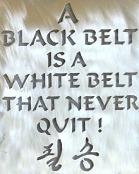 A Black belt is a white belt that never quit.